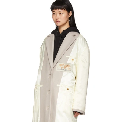 Shop Mm6 Maison Margiela Off-white Inside-out Coat In 101 Off Whi