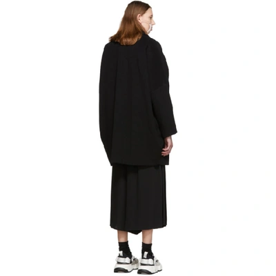 Shop Mm6 Maison Margiela Black Wool Felt Coat In 900 Black