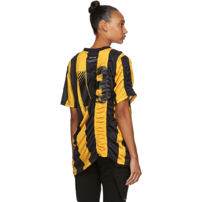 Shop Martine Rose Yellow And Black Ruched Football T-shirt In Ylw/blk