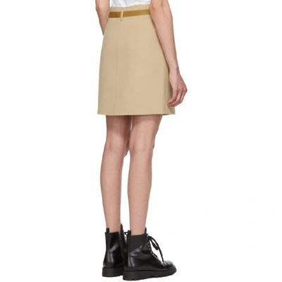 Shop Helmut Lang Beige Wrap Miniskirt In Camel