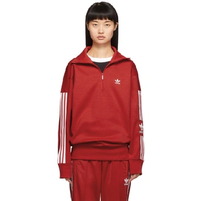 Adidas Originals Lock Up Quarter Zip Pullover In Scarlet | ModeSens