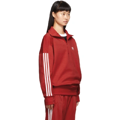 Shop Adidas Originals Red Lock Up Sweater In Scarlet