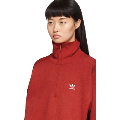 Shop Adidas Originals Red Lock Up Sweater In Scarlet