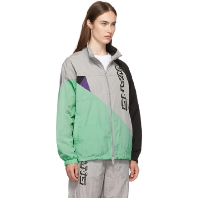 Shop Alexander Wang T Grey Wash & Go Colorblock Jacket In 332 Aloe Mu