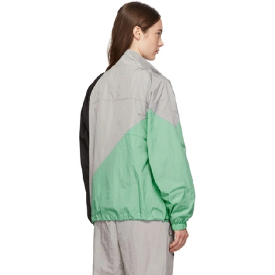 Shop Alexander Wang T Grey Wash & Go Colorblock Jacket In 332 Aloe Mu