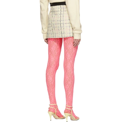 Shop Gucci Off-white And Pink Miniskirt In 9283 Pink