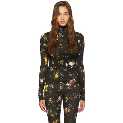 Shop R13 Black Floral Turtleneck In Sparse Flor