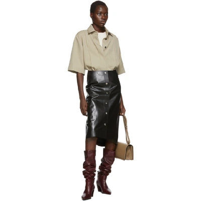 Shop Victoria Beckham Black Leather Skirt