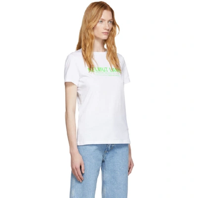 Shop Helmut Lang White Logo Baby T-shirt In Wht/poison
