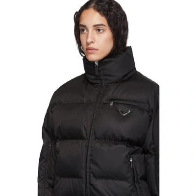 Shop Prada Black Cropped Down Jacket In F0002 Black