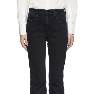 Shop Proenza Schouler Black Cropped Flare Jeans In 00206 Stone