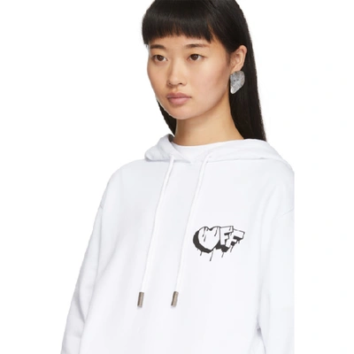 Shop Off-white White Markers Regular Hoodie In White/black