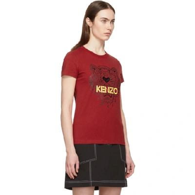 Shop Kenzo Red Tiger T-shirt In 20 Vermilli