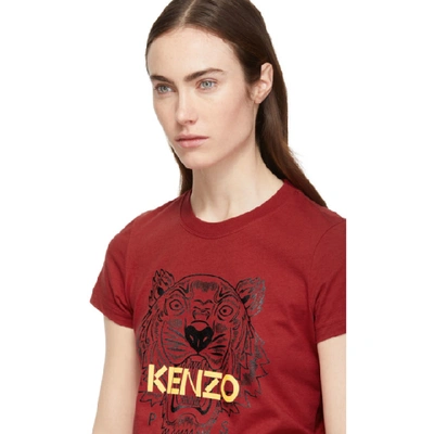 Shop Kenzo Red Tiger T-shirt In 20 Vermilli