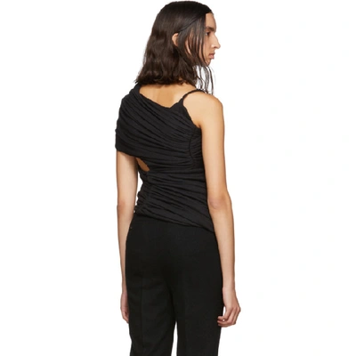 Shop Rick Owens Black Jersey Draped Tank Top In 09 Black