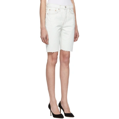 Shop Re/done Off-white Originals Denim 80s Long Shorts In Bleachwhite