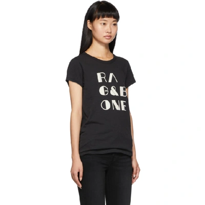 Shop Rag & Bone Rag And Bone Black Logo Vintage T-shirt In 1 Black