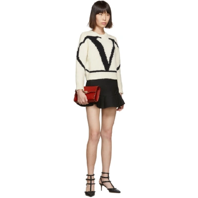 Shop Valentino White And Black Vlogo Sweater In 0an Ivory B