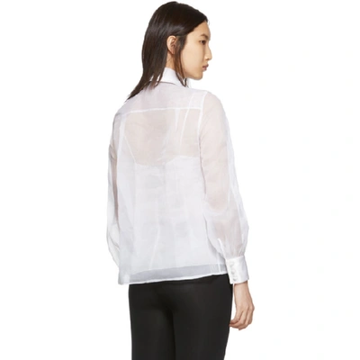 Shop Marc Jacobs White Pleated Ribbon Shirt In 100 White