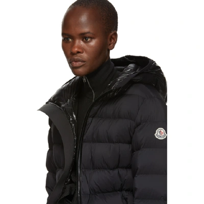 Shop Moncler Black Down Goeland Jacket