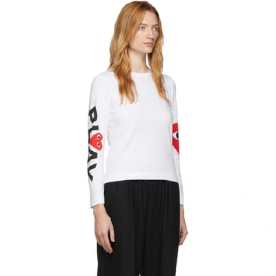 Shop Comme Des Garçons Play Comme Des Garcons Play White Big Heart Long Sleeve T-shirt