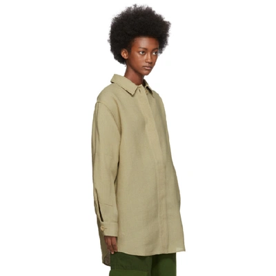 Shop Jacquemus Beige La Chemise Loya Shirt In Dark Beige