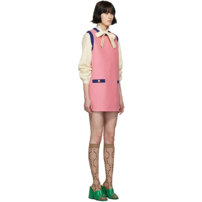 Shop Gucci Pink And Blue Bicolor Mini Dress In 5637 Pink