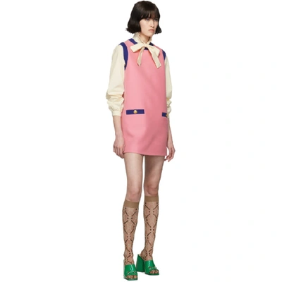 Shop Gucci Pink And Blue Bicolor Mini Dress In 5637 Pink