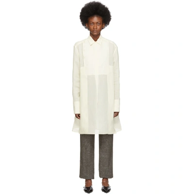 Shop Jil Sander Off-white Classic Collar Plastron Shirt In 107 Anqtiw