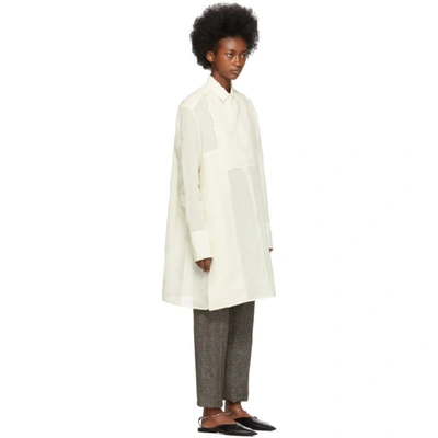 Shop Jil Sander Off-white Classic Collar Plastron Shirt In 107 Anqtiw