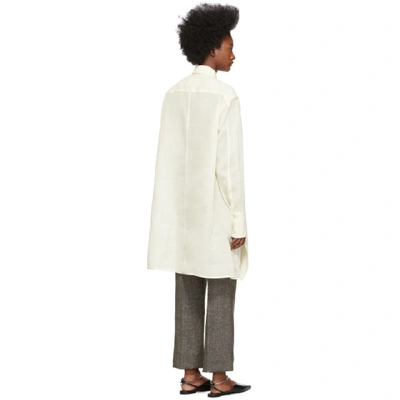 Shop Jil Sander Off-white Classic Collar Plastron Shirt In 107 Anqtiw