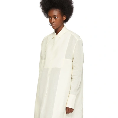 Shop Jil Sander Off-white Classic Collar Plastron Shirt In 107 Anqtiw