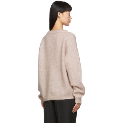 Shop Acne Studios Pink Mohair Oversized Sweater In Powder Pink