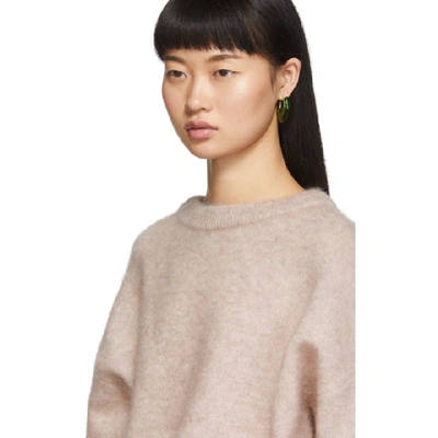 Shop Acne Studios Pink Mohair Oversized Sweater In Powder Pink