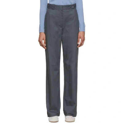 Shop Loewe Blue Turn Up Trousers In 5085 Varsit