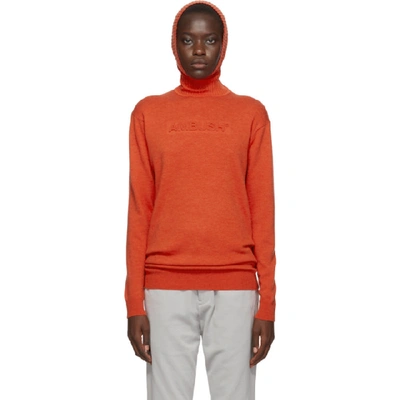 Shop Ambush Orange Knit Embossed Turtleneck