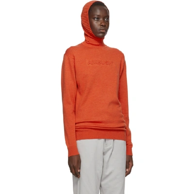 Shop Ambush Orange Knit Embossed Turtleneck