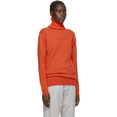 Shop Ambush Orange Knit Embossed Turtleneck