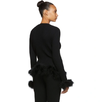 Shop Opening Ceremony Black Ostrich Feather Cardigan In 0001 Black