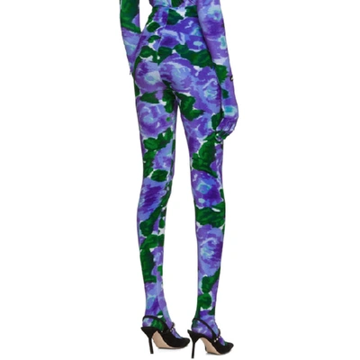 Shop Richard Quinn Blue Floral Leggings