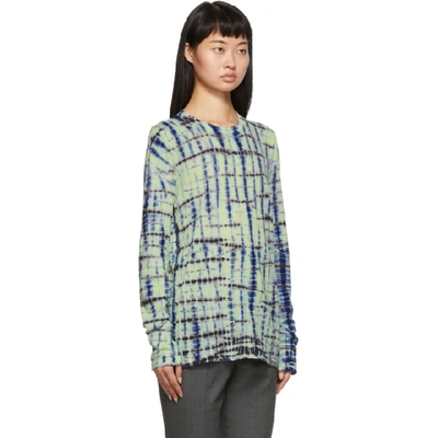 Shop Proenza Schouler Green And Blue Tie-dye Long Sleeve T-shirt In 10568 Limec