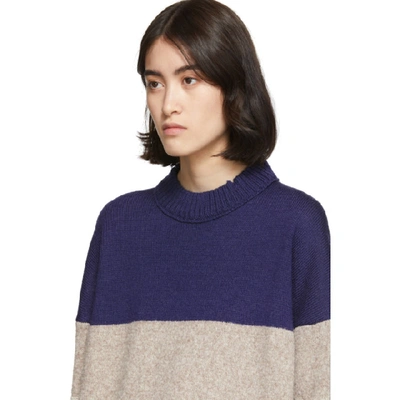 Shop Off-white Blue Ow Sweater In Blue/black