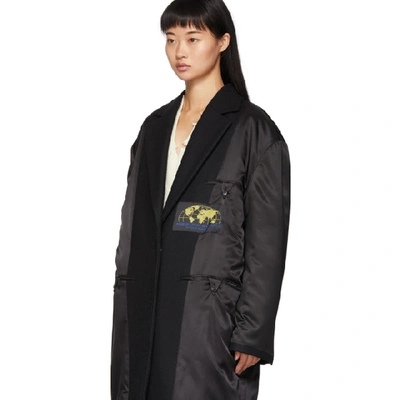 Shop Mm6 Maison Margiela Black Inside-out Coat In 900 Black
