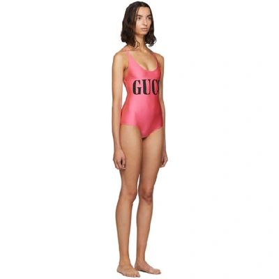 Shop Gucci Pink Sparkling One-piece Swimsuit