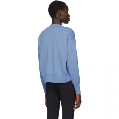 Shop Moncler Blue Knit Maglione Sweater In 785 Blue