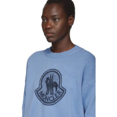 Shop Moncler Blue Knit Maglione Sweater In 785 Blue