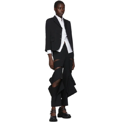 Shop Comme Des Garçons Comme Des Garcons Black Wool Multi Slit Trousers In 1 Black
