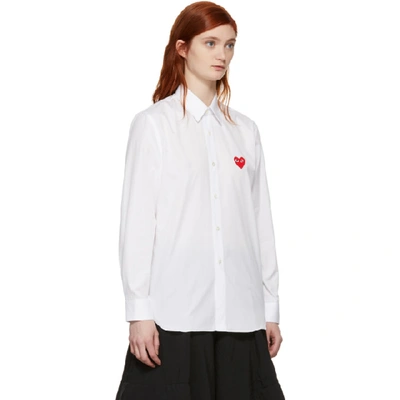 Shop Comme Des Garçons Play White Men's Fit Heart Patch Shirt