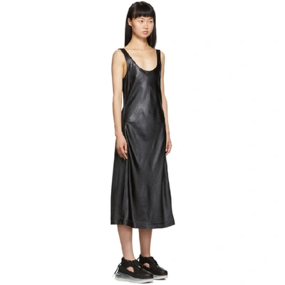 Shop Acne Studios Black Satin Midi Dress