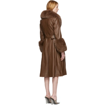 Shop Saks Potts Brown Foxy Coat In Walnut